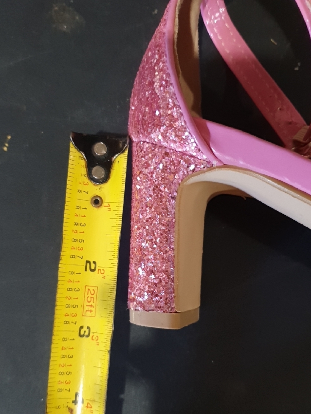 💜 Pink Glitter Block Heel Sandals - Women's - Picture 7 of 7